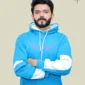 Men's Spring College Hoodie Sky-Blue